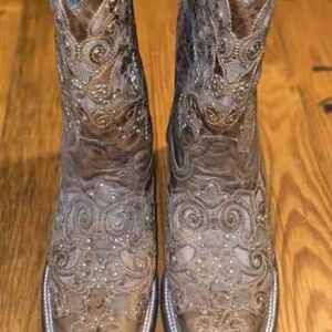 Intricate Brown Embroidered Boots